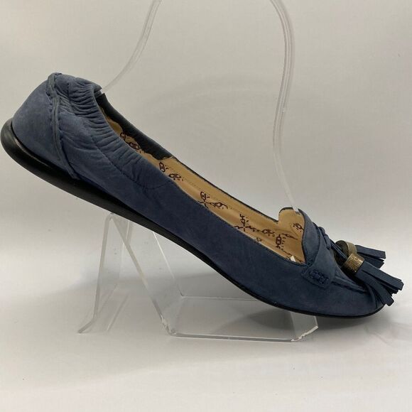 Celine Iconic Blue Suede Loafers With Tassel Size 38 - Picture 4 of 9